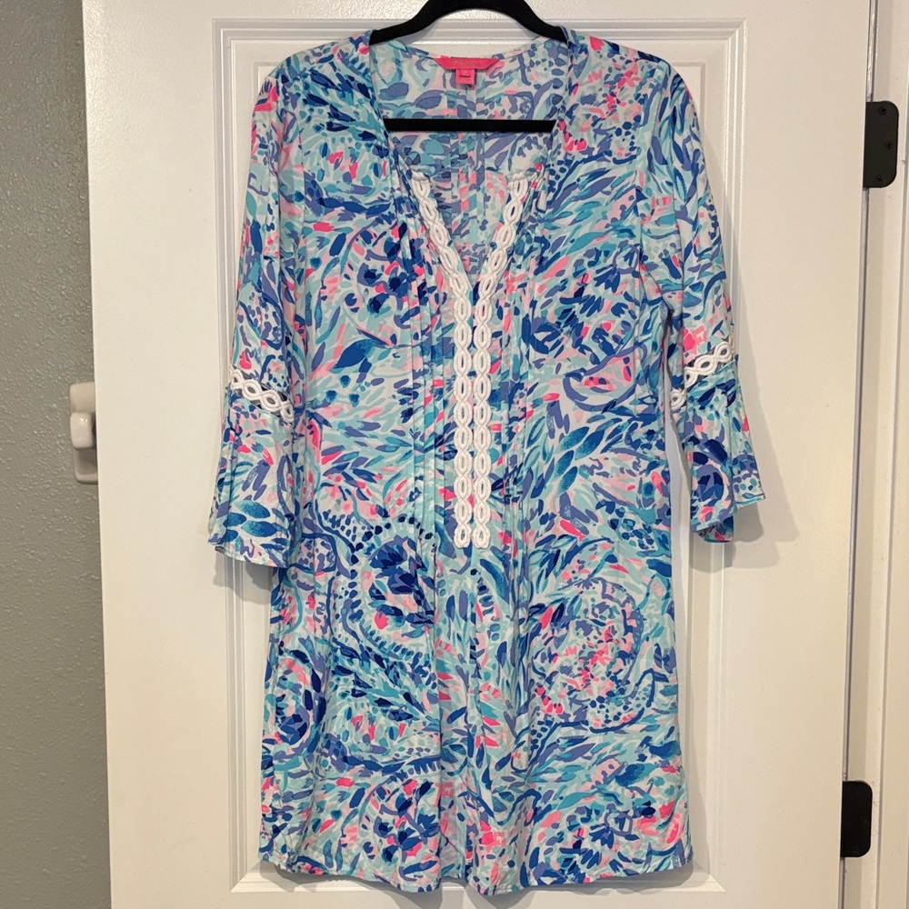 Lilly Pulitzer Hollie Tunic Dress Large Breakwater T Party Wave